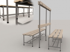Doppelseitige Umkleidebank mit Lehnen,2 m,Artikelnr. 206