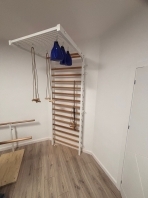 Sprossenwand-Set Metall / Holz, 2-tlg. inkl. Schlingengitter,artikelnr 229