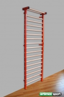 Sprossenwand metal/Holz ,250x90 cm, 18 Sprossen, Artikelnr. 216-M-Orange