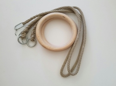 Gymnastic wooden Rings with rope, code 1163 
