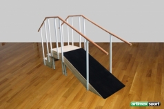 Reha Übungstreppe mit Handlauf, Gerade Ausführung,WMM175