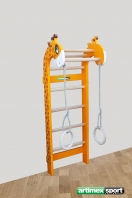 L’ensemble composé espalier girafe Anneaux en bois avec corde,ref 268