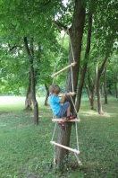 Holz Strickleiter für Kinder, Spiel - Leiter, Sisalseile, 250 cm lang, artikelnr. 743