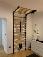 Espalier metal/bois, 240x90 cm, Modèle Spartan, référence 277/noir