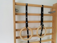 Turnringe aus Schichtholz mit langen Bändern, Artikelnr. 1163-Nylon