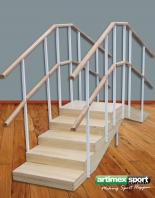 Reha Übungstreppe mit  Handlauf, Gerade Ausführung,WMM175-Doppel