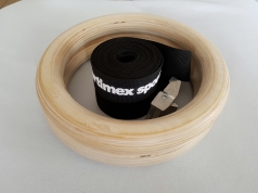 Anelli di ginnastica da legno con cinghie, codice 1163-cinghia.