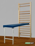 Schrägbank mit einklappbaren Füssen, 200x65 cm, Artikelnr. 251-Sprossenwand